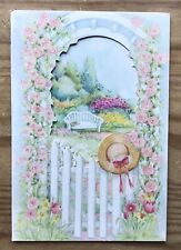Vintage Olympicard White Pocket Fence Garden Gate Straw Hat Get Well Card picture