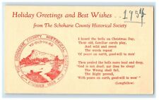 1954 Holiday Greetings & Best Wishes From Schoharie County New York NY Postcard picture