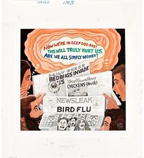 Al Jaffee original art Fold-In Mad Magazine #465 (2006) Kobe Bryant Bird Flu NSA picture