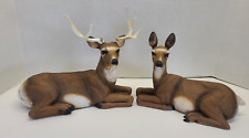 Vintage Indoor Outdoor Home Interior Gifts Buck Doe Deer Statue Figure Decor 10