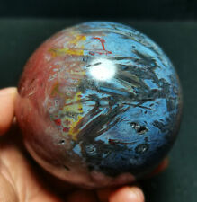 Rare 470.9G Natural Colorful Indonesia Agate Quartz Crystal Ball Healing WD1277 picture