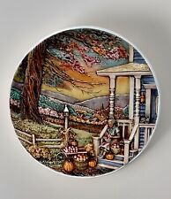 Vtg Byron Fall Plate Hand Painted Sparkle Ceramic Mold 10” picture