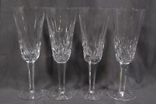 4 VTG Waterford Lismore Crystal Fluted Champagne Glasses 7 1/4