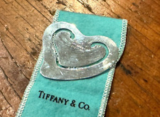 Vintage Tiffany & Co Sterling Silver Heart Shaped Engraved Bookmark + Felt Bag picture