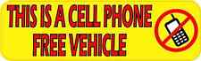 10x3 Cell Phone Free Vehicle Bumper Sticker Decal Safety Sign Stickers Decals picture