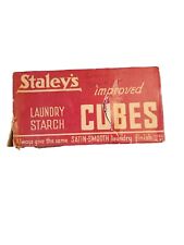 Vintage Staley's Laundry Starch Improved Cubes 12oz Box picture