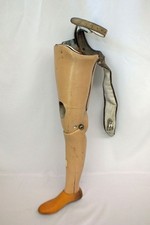 Vintage Prosthetic Leg Fake Artificial Limb Dorrance with Strap Steampunk Fetish picture