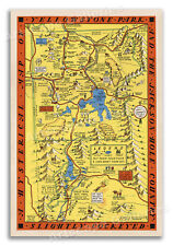 Yellowstone National Park - 1936 Hysterical Illustrated Map - 20x30 picture