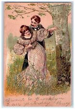 1905 Sweet Couple Romance Embossed Eastford Clarks Corner CT Antique Postcard picture