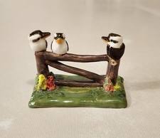 Kookaburra Birds on Fence OOAK Figurine Australia Anita Reay picture