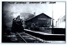 c1960's MILW Station Waukon Iowa Vintage Train Depot Station RPPC Photo Postcard picture