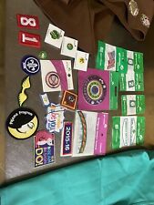 Girl Scout Lot- Badges, Uniform, Pins, Sash... picture