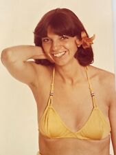 K7 Photograph Lovely Pretty Girl Next Door Yellow Bikini Flower Hair 1980's 5X7 picture