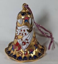 Vintage Enameled Christmas Angel Bell Ornament 3
