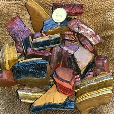 MIXED Tiger Eye Rough (RED, BLUE, GOLD)- 2000 Carat Lots+a FREE Faceted Gemstone picture