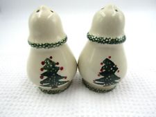 Vintage CHRISTMAS TREE Salt & Pepper Ceramic Set picture