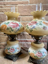 VINTAGE Large ACCURATE CASTING CO GONE WITH WIND HURRICANE LAMP FLORAL 3 WAY 20