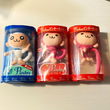 Pinky Monkey Pink White 3 Set Saru Keychain Keyring Plush Soft Toy Strap Charm picture