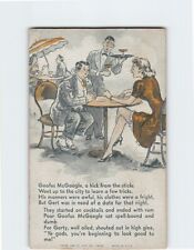 Postcard Love/Romance Greeting Card with Poem and Lovers Waiter Comic Art Print picture