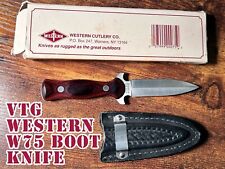 Western USA W75 Vintage Boot Knife 100% Mint Condition w/ Box & Sheath picture