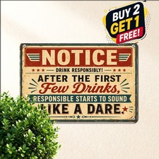 Alcohol Consumption Notice Metal Sign Sarcastic Bar Tavern Tin Plaque 8x12 Inch picture