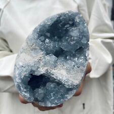 3.3lb Natural Blue Celestite Cluster Geode From Sankoany, Madagascar picture