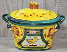 Vintage Yellow Chick Biscotti Jar/Soup Tureen/Cookie Jar/Made In Italy picture
