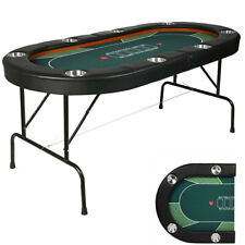 Koreyosh Folding Poker Table 8 Player Texas Holdem Casino Leisure Game for Party picture