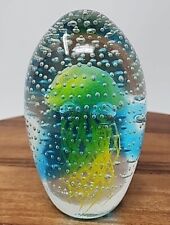 6.5” SPI handblown glass jellyfish paperweight bullicante “bubble glass” glows picture