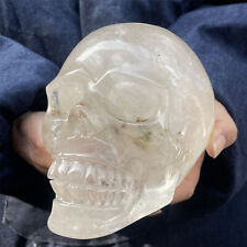 5.3LB TOP Natural clear quartz skull Hand Carved Crystal Healing CY2037 picture