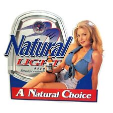 Rare Vintage Bud Natural Natty Light 27x28” Metal Tin Beer Sign With Sexy Lady picture