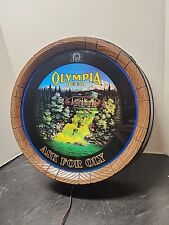 Olympia Beer Ask For Oly Waterfall Barrel Sign Lights Up but No Motion *Read  picture