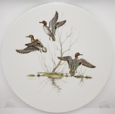 LIMOGES Maynard Reece Green Wing Teal Bird Art Plate Numbered France Plate 12