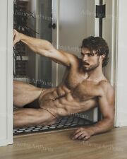 8x10 Male Model Photo Print Muscular Handsome Hairy Shirtless Hunk -MM447 picture