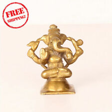 1850's Old Vintage Brass Handcrafted Hindu God Ganesha Figure Statue 10788 picture