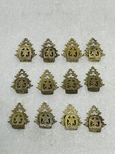 Set of 12 Vintage Metzke Pewter Miniature X-Mas Tree Place Card Holders picture