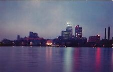 Across the Maumee River toward Downtown Toldeo, Ohio Night 1963 postcard picture