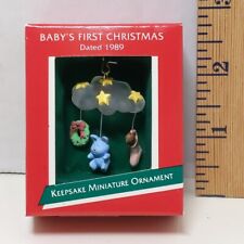 Hallmark Keepsake Baby’s First 1st Christmas Mobile Ornament Wreath Stars Cloud picture