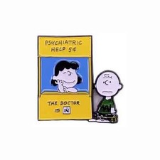 Lucy's Psychiatry Booth with Charlie Brown Enamel Pin picture