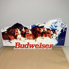 Large Vintage  1995 BUDWEISER CLYDESDALE METAL TIN SIGN ANHEUSER BUSCH BUDWEISER picture