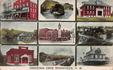Greetings from Woodsville, N.H., 9 Views on One Card, Early Postcard, Unused  picture