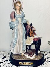 Vintage Montefiori Collection De Elina Resin Figurine Victorian Lady w/Violin picture