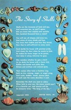 The Story Of Sea Shells Beach Ocean marine Biology Life Poem Vtg Postcard 4A picture