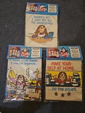 VINTAGE Cathy Comic Full Size Apron Lot of 3 Brand New Old Stock 1989  picture