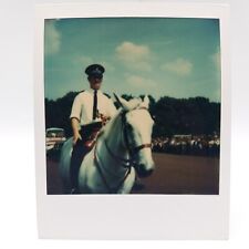 Vintage Polaroid Photo Police White Horse Buckingham Palace UK Found Snapshot picture