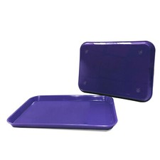 Plastic Eating Food Serving Tray for Cafeteria Lunch Kids 13.25" x 9.75", Purple picture