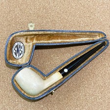 SMS Block Meerschaum Smoking Pipe, Turkey, Original Fitted Case, 5.75" - #63 picture