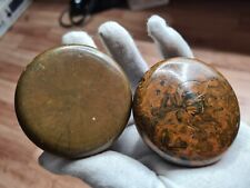 Old Bakelite Carbolite Vein Blank Handles Round Knobs 2pcs. 185 grams ~63 × 30mm picture
