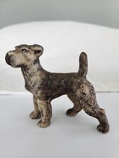 Vintage Wire Haired Fox Terrier Airedale Dog Paperweight Cast Iron Hubley(?) picture