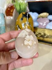 Natural Crystal Egg Flower Agate Stone Healing Crystals Reiki Yoga 3x2